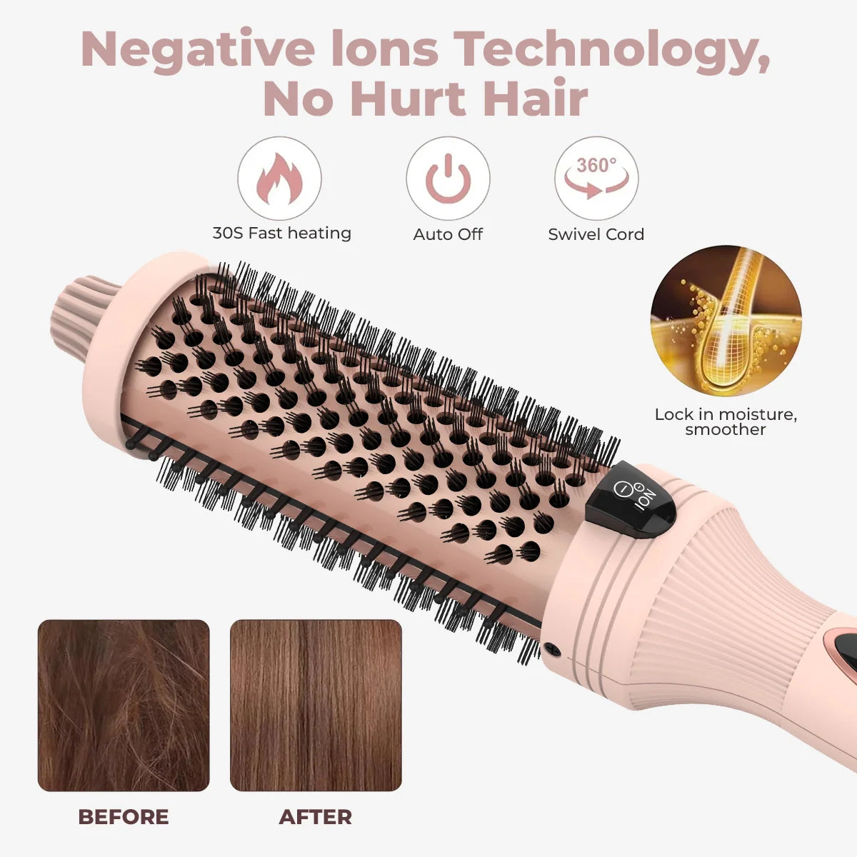 Goddess ThermalBrush Pro® The 3-in-1 Thermal Pro® Negative Ion Heater Brush